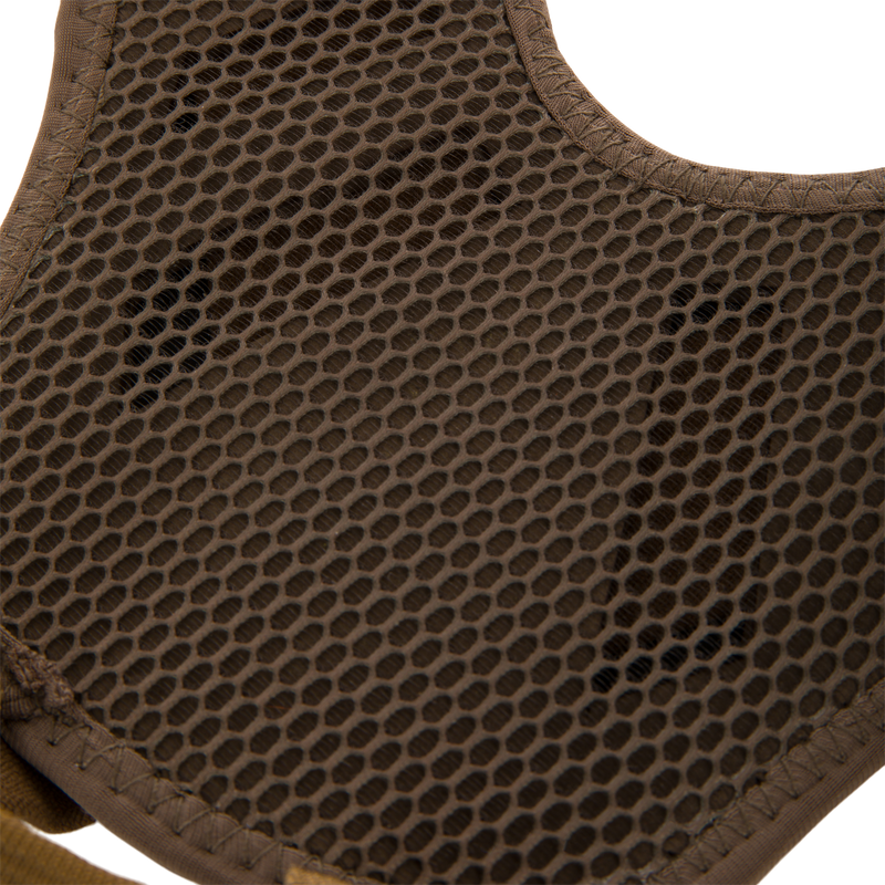 Close-up of BMF1600 Kevlar Wader with Primaloft, featuring hexagonal mesh fabric and stitched edging, highlighting advanced breathability and durability for hunting and fishing.