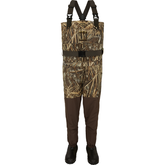 Women’s Insulated Guardian Elite Vanguard Breathable Waders - Realtree: a pair of camouflage waders for women.