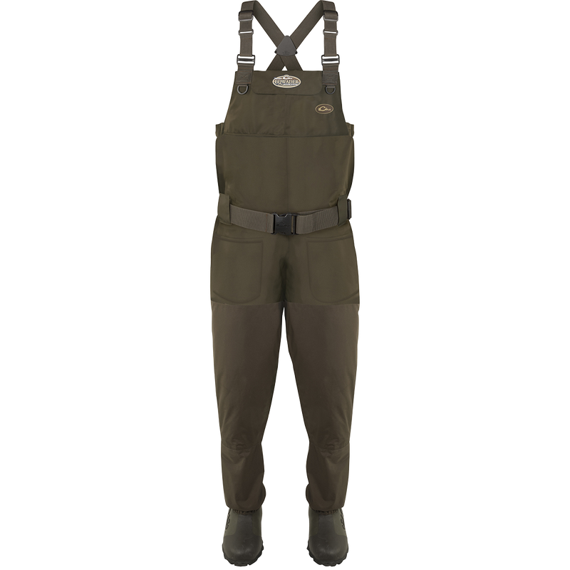 Insulated Breathable Chest Wader with Sewn-in Liner, featuring HD2 material for protection, LokDown insulation for warmth, and X-Crossing-Back Straps for comfort. Ideal for hunting and outdoor activities.