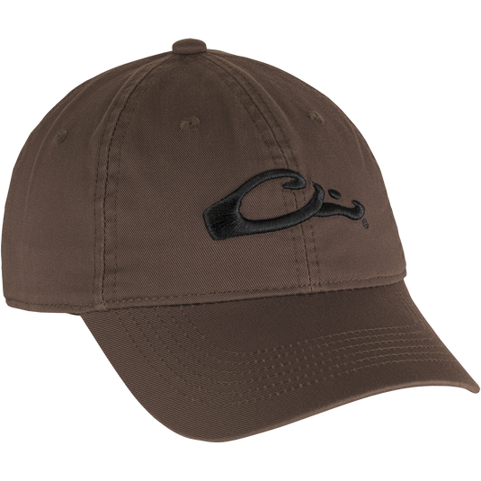 Cotton Twill Cap with low-profile silhouette, brass buckle back strap, and contoured bill. Crafted with 100% cotton twill for a comfortable fit. Ideal for everyday wear.