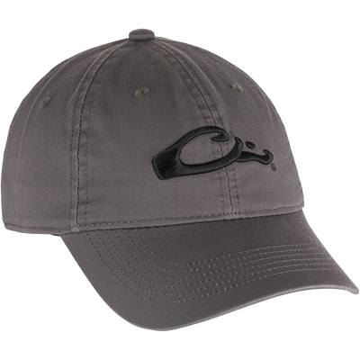 Cotton Twill Cap with low-profile design, contoured bill, and brass buckle back strap, crafted from 100% cotton twill for comfort and everyday wear.