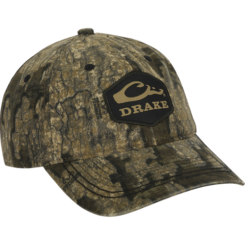 Camo Cotton Twill Hex Patch Cap - Realtree: A low-profile, unstructured hat with a logo patch. Perfect for outdoor adventures!
