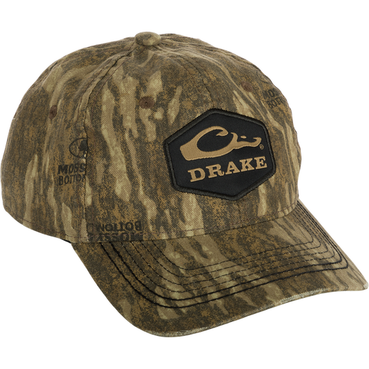 Women's Camo Ponytail Cap: A low-profile, unstructured baseball cap with a camouflage pattern. Features a logo patch and a ponytail slot for freedom of movement. Lightweight blend of cotton and polyester. Perfect for tackling any terrain in style.