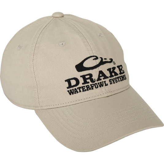 Cotton Twill Systems Cap, a low-profile hat with contoured bill and brass buckle backstrap. Stay cool and stylish with this 100% cotton twill cap.