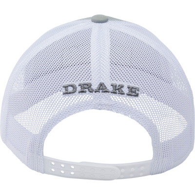 Drake Americana Flag Mesh Back Cap with mesh panels, silicon flag design, and adjustable snap-back closure, ideal for sun protection and ventilation.