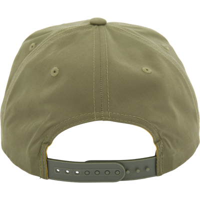 Drake Duck Rope Cap's back view shows its six-panel design with snap-back closure, emphasizing breathable cotton/nylon fabric and flat bill for stylish sun protection.