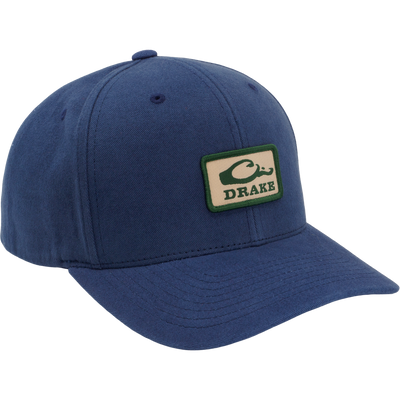 Drake Throwback Dad Cap with front felt patch, curved brim, and plastic snap closure, designed in durable cotton twill for a classic, comfortable fit.