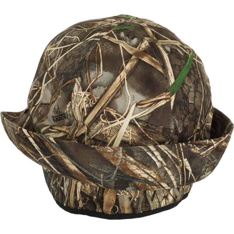 Vtg Cabela's Jones Style Hat Earflap Duck Hunting Wetlands Camouflage Sz Medium