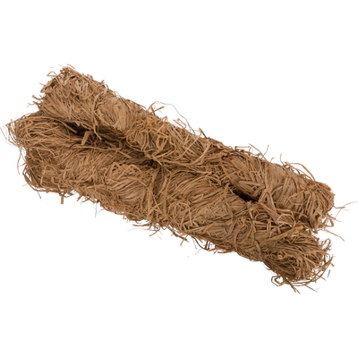 Close-up of 5lb Raffia Grass Bundle, showing natural straw material, ideal for camouflage in hunting environments. Durable, weather-resistant, and easy to apply to blinds.