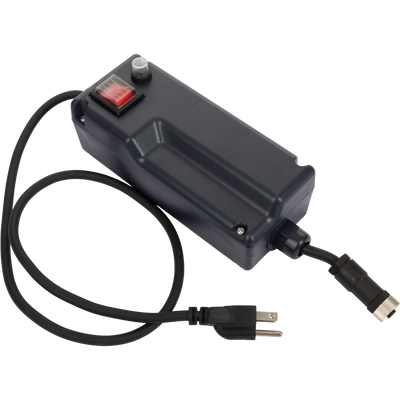 Drake 1 HP Ice Grinder with red button, 100' cord, and waterproof control box for hunting and decoy spread motion.