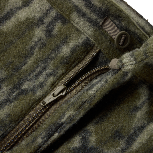 Midweight Hydrowool Softshell Pant with Scent Control, featuring camo-style wool fabric, YKK™ zipper, and button detail, ideal for hunting and outdoor gear enthusiasts.