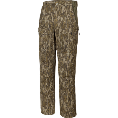 Non-Typical SWT Pant with Scent Control, featuring Mossy Oak Bottomland camo, cargo-style pockets, stretch waistband, and durable, water-resistant polyester for hunting comfort and mobility.
