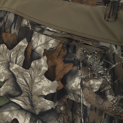 Non-Typical SWT Pant with Scent Control showcasing camo fabric, stitching, belt loop, and zipper, designed for durability, comfort, and odor resistance in hunting environments.