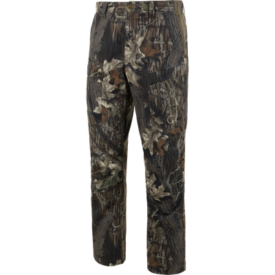 Non-Typical SWT Pant with Scent Control, featuring woodland camo, cargo pockets, and a stretch waistband for comfort and mobility, ideal for hunting in diverse terrains.