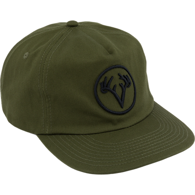 Non-Typical x LOST Stepdad Logo Cap featuring stylized deer antlers embroidery, structured mid-profile, adjustable snapback, crafted from durable cotton-polyester blend for casual comfort.