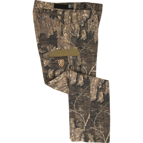Camo Tech Pant with Agion Active XL® by Drake Waterfowl: Polyester four-way stretch, non-slip silicon waistband, key pockets for valuables. Lightweight, breathable, scent control technology. 