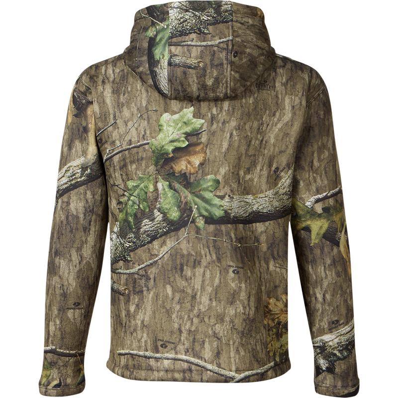Non-Typical Silencer Hoodie with Agion Active X2, featuring a Mossy Oak camouflage pattern, adjustable hood, and kangaroo pocket, designed for optimal thermal regulation and noise reduction.
