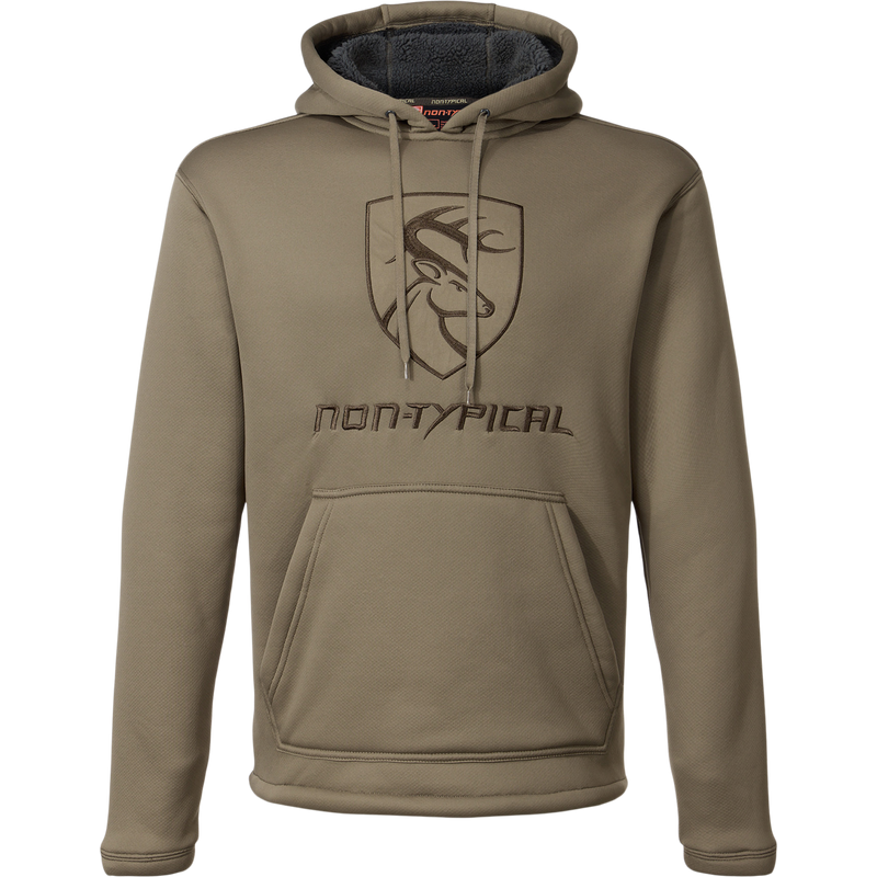 Non-Typical Silencer Hoodie with Agion Active X2 featuring a fleece-lined hood, kangaroo pocket, and deer-head crest, ideal for high-performance hunting.