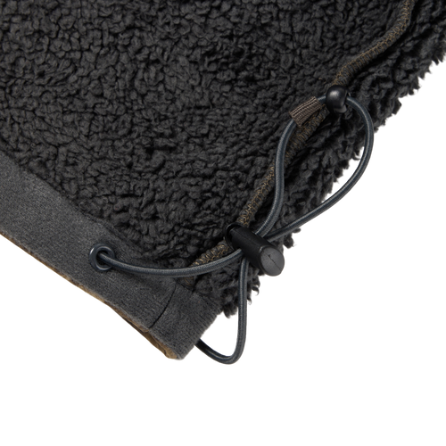 Close-up of the Non-Typical Silencer Hoodie's sherpa fabric with an elastic drawcord and cord-lock toggle, showcasing its adjustable fit and advanced anti-odor technology.