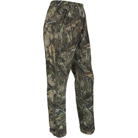 Ultralight waterproof pant with Agion Active XL scent control technology. 3-layer stretch fabric, packable, slash pockets, shock cord waist.