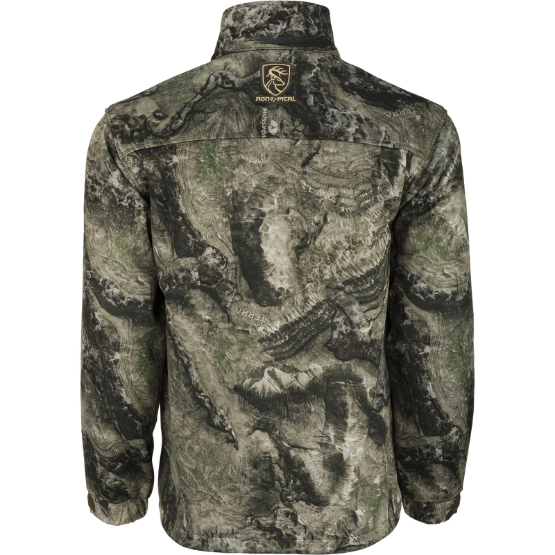 Endurance Full Zip Jacket: Lightweight camouflage jacket with logo, deep quarter-zip neck, and magnetic chest pocket. Ideal for cool fall days.