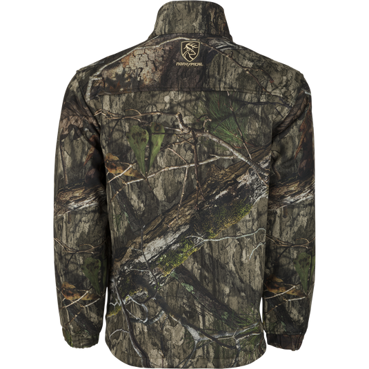 Women's Endurance Full Zip Jacket: Lightweight camouflage jacket with a deer head patch, deep quarter-zip neck, and magnetic chest pocket. Ideal for cool fall days.