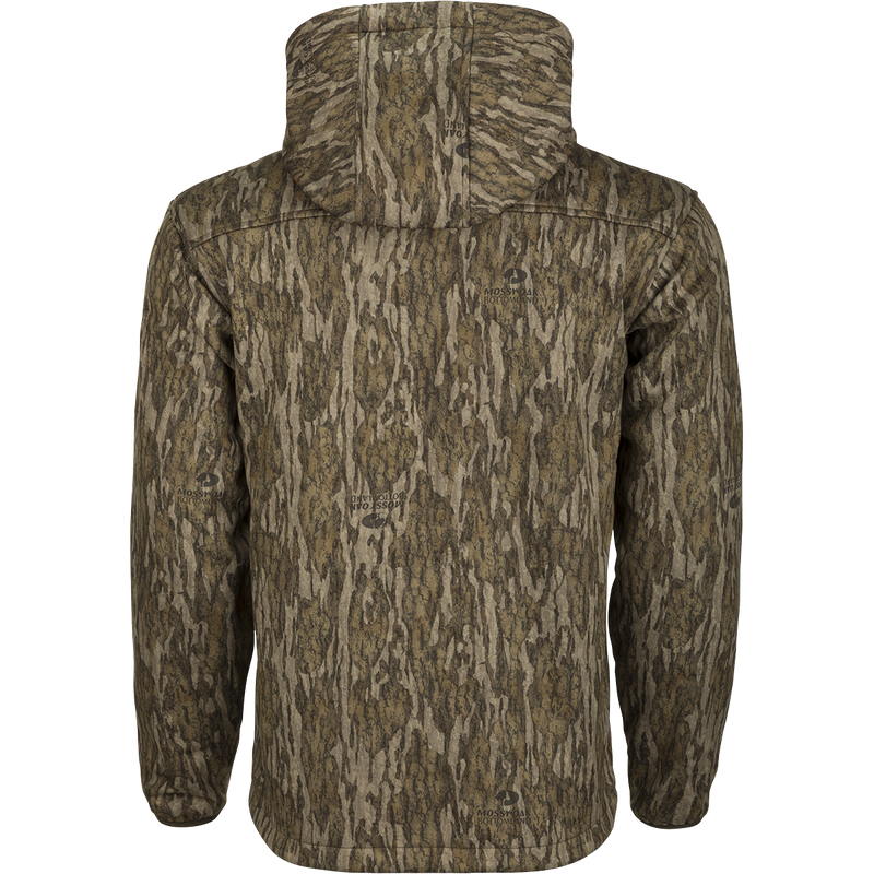 Endurance 1/4 Zip Jacket: Lightweight, silent jacket with hood. Ideal for cool fall days. Made of polyester microfiber fabric. Features scent control technology, magnetic chest pocket, and zippered pockets. Perfect for hunting and outdoor activities.
