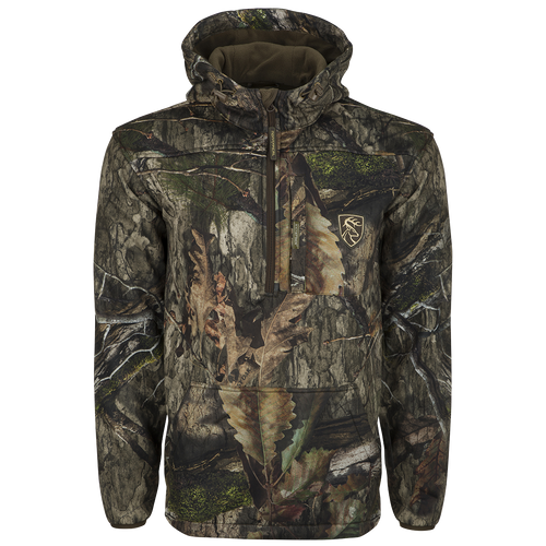 Endurance 1/4 Zip Jacket: Lightweight, silent camo jacket with fleece backing. Features quarter-zip neck, magnetic chest pocket, and odor control technology. Ideal for cool fall days.