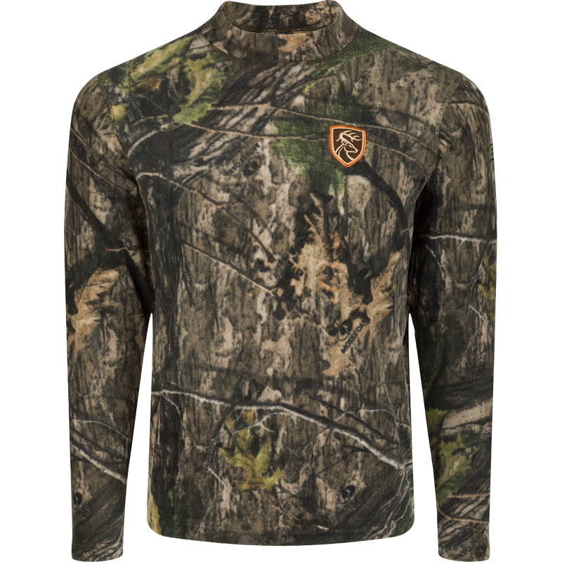Storm Front Fleece Midweight 4-Way Stretch Mock Neck Pullover made of 200 gram 4-Way Stretch Fleece, perfect for big game hunters. Features Agion Active XL® scent control technology.