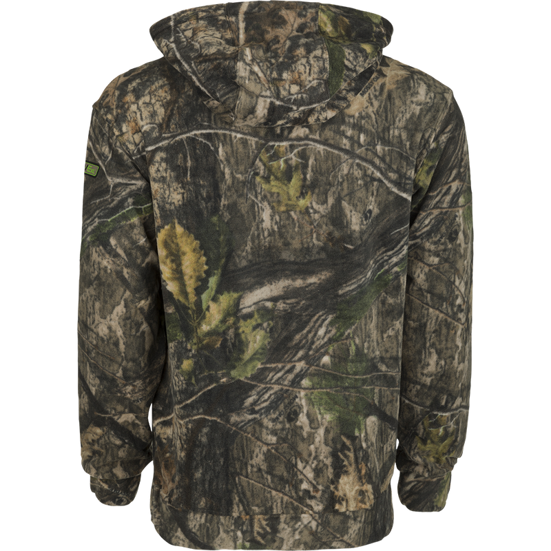 A Storm Front Fleece Midweight 4-Way Stretch Hoodie with Agion Active XL - Realtree. Camouflage jacket with hood, fleece-lined, and drawcord hood. Ideal for cool, crisp days.