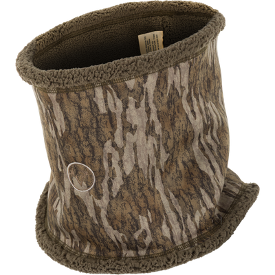 Non-Typical Silencer Sherpa Fleece Neck Gaiter, camouflage-print, soft fleece-lined, designed for warmth and scent control during cold-weather hunting activities.