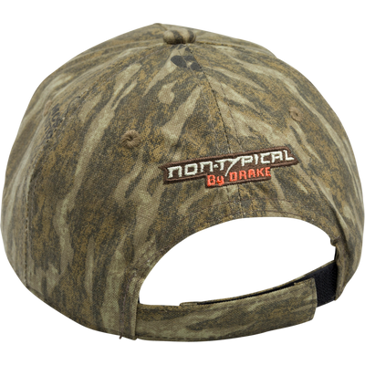 Non-Typical Five-Panel Cap with structured front panel, hook & loop closure, and Non-Typical logo on the front, made of 100% cotton twill.