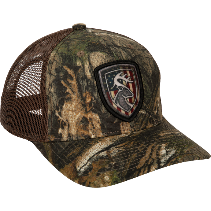 Soft Cotton Crown American Flag Embroidered Mesh Back Cap - Unisex Adjustable - Free Shipping