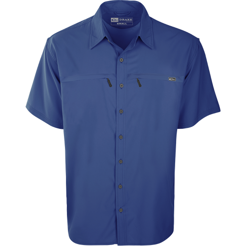 Town Lake Shirt S/S: Lightweight, stretchy fabric with UPF 30 sun protection. Moisture-wicking, breathable, and vented for comfort.