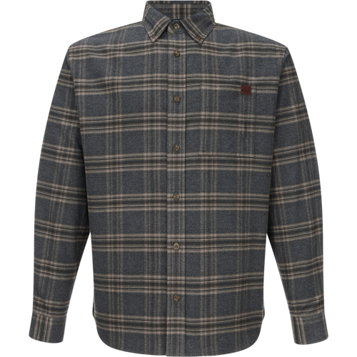 Autumn Flannel Shirt with button-front, plaid pattern, button-down collar, and chest pocket, tailored for versatile wear, reflecting Drake Waterfowl's outdoor lifestyle ethos.
