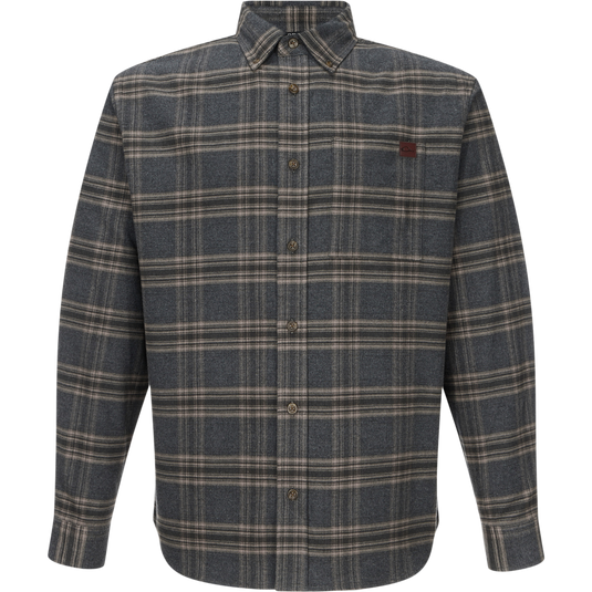 Autumn Flannel Shirt with button-front, plaid pattern, button-down collar, and chest pocket, tailored for versatile wear, reflecting Drake Waterfowl's outdoor lifestyle ethos.