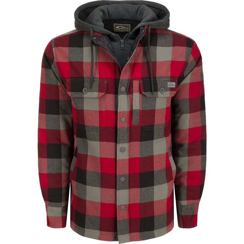 Men s Flannel Jac Shirt Hoodie