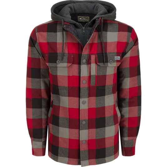 Men s Flannel Jac Shirt Hoodie