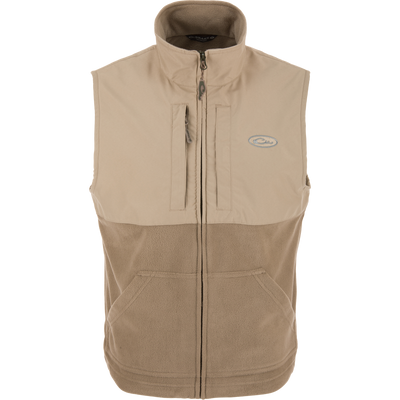 Eqwader Vest featuring a fleece-lined upper, waterproof shoulders, and breathable fleece lower. Includes Magnattach™ and zippered chest pockets for secure storage.