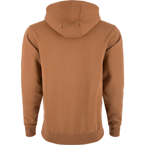 Leaping Lab Graphic Hoodie featuring a front leaping black lab logo, adjustable drawstring hood, and kangaroo pocket, designed for comfort with side stretch panels.