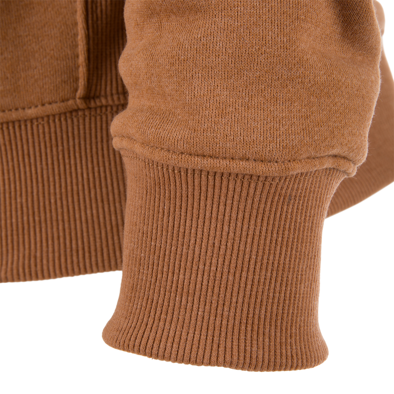 Leaping Lab Graphic Hoodie with a leaping black lab and Drake logo on the front, featuring a drawstring hood and kangaroo pocket for comfort and flexibility.