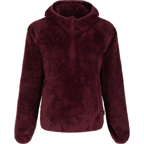 A close-up of the Women's Lauren Mountain Sherpa Hoodie, showcasing its premium quality and stylish design.