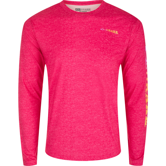 Youth Performance Crew Heather L/S - Lightweight, moisture-wicking shirt with built-in cooling, stretch, and UPF 50 sun protection.