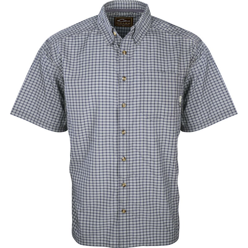 Featherlite Check Shirt S/S: Lightweight, breathable plaid shirt with hidden button downs and a left chest pocket. Perfect for hot summer days.