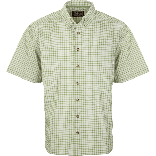 Featherlite Check Shirt S/S: Lightweight plaid shirt with hidden button downs, left chest pocket, and breathable FeatherLite fabric. Perfect for hot summer days.