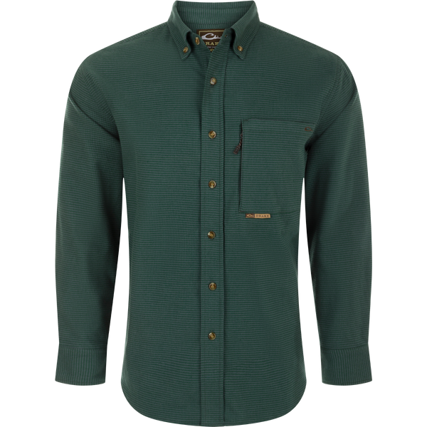 Drake Waterfowl Autumn Houndstooth Button-Down Shirt