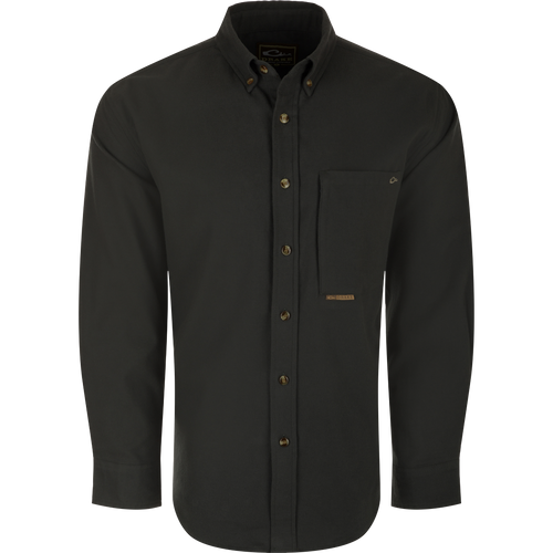 Autumn Brushed Twill Solid Long Solid Sleeve Shirt
