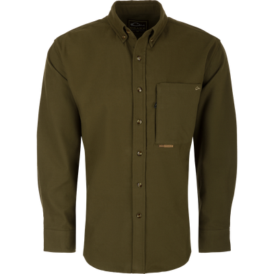 Autumn Brushed Twill Long Sleeve Shirt with button-down collar, back box pleat, and two pockets for extra storage. Lightweight and breathable.