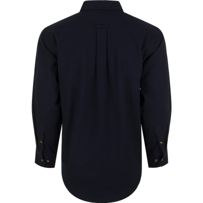 Autumn Brushed Twill Long Sleeve Shirt with classic button-down collar, back box pleat, and pockets for extra storage.