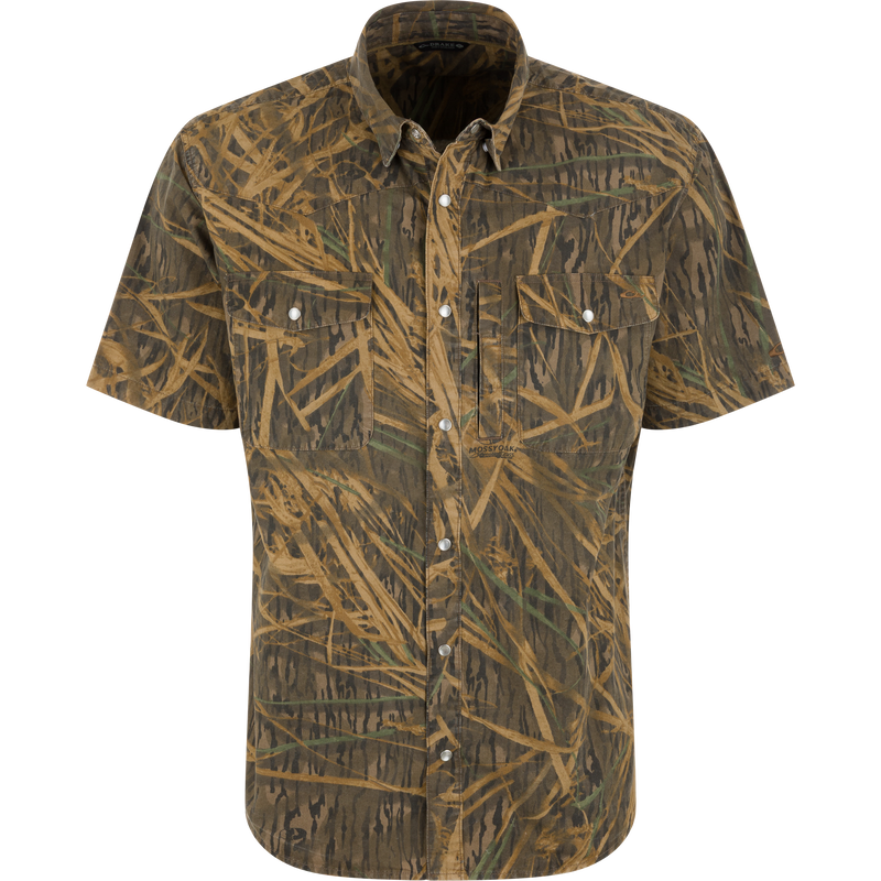 Cinco Ranch Western Acid Washed Short Sleeve Shirt